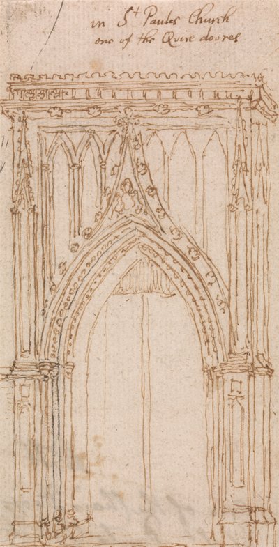 In de Sint-Pauluskerk, Een van de Koor Deuren door Wenceslaus Hollar
