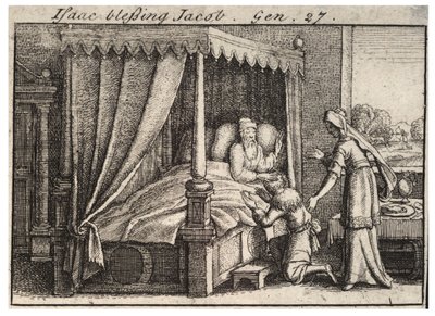 Isaak zegent Jakob door Wenceslaus Hollar