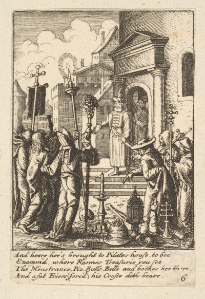 Jezus voor Pilatus, 1625-1677 door Wenceslaus Hollar