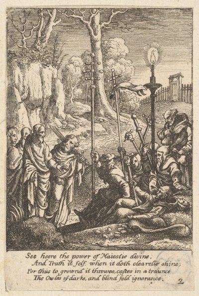 Jezus confronteert zijn tegenstanders, 1625-77 door Wenceslaus Hollar