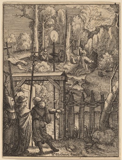 Jezus op de Olijfberg door Wenceslaus Hollar