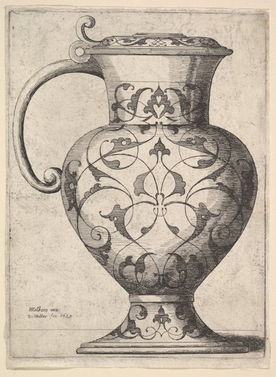 Kruik versierd met arabesken, 1645 door Wenceslaus Hollar