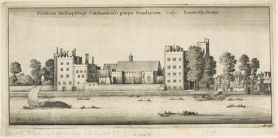 Lambeth Palace vanaf de rivier door Wenceslaus Hollar