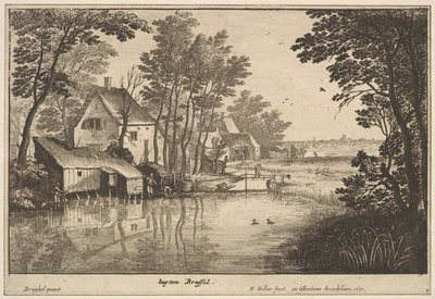 Landschap met een Visser door Wenceslaus Hollar