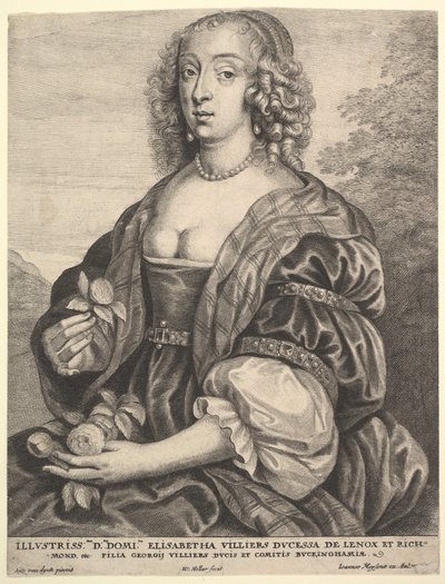 Mary Villiers, Hertogin van Lennox en Richmond, 1625-77 door Wenceslaus Hollar