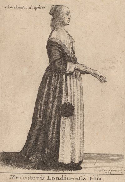 Mercatoris Londinensis Filia, 1643 door Wenceslaus Hollar