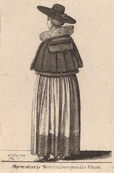 Mercatoris Norimbergensis Vxor, 1643 door Wenceslaus Hollar