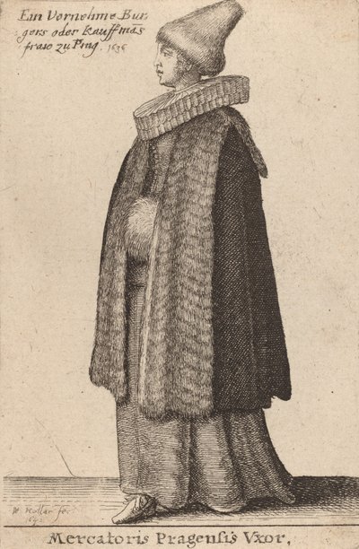 Mercatoris Pragensis Vrouw, 1642 door Wenceslaus Hollar