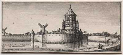 Grachtstadpoort door Wenceslaus Hollar