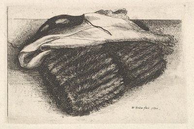 Mof, witte zakdoek en masker door Wenceslaus Hollar