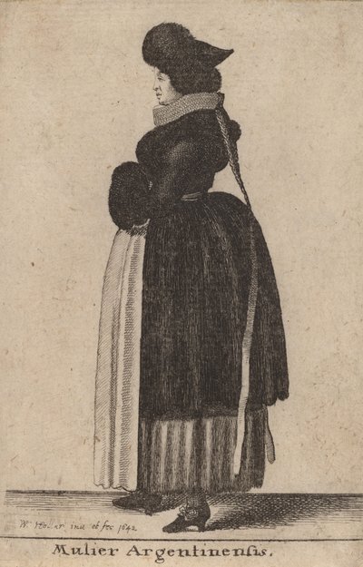 Mulier Argentinensis, 1642 door Wenceslaus Hollar