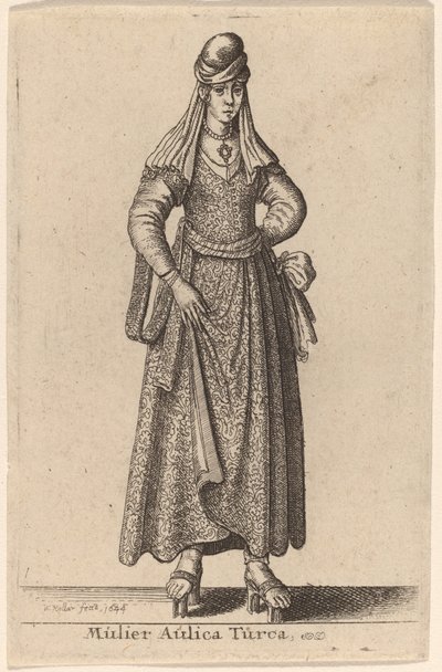Mulier Aulica Turca door Wenceslaus Hollar