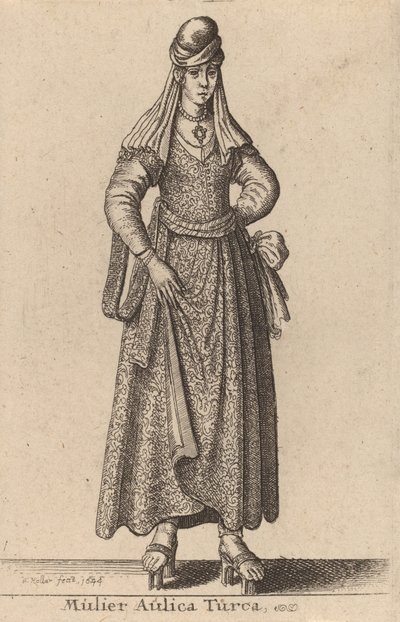 Mulier Aulica Turca, 1644 door Wenceslaus Hollar