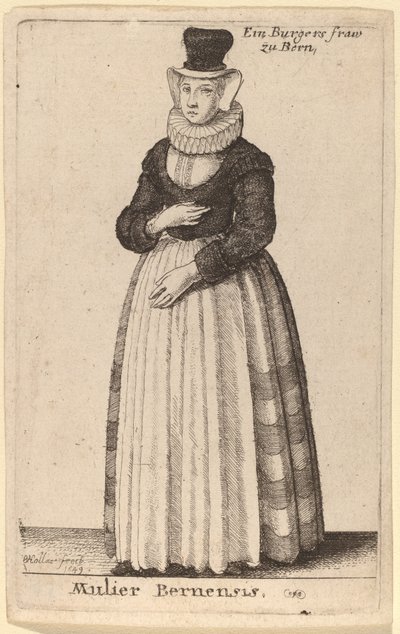 Vrouw uit Bern door Wenceslaus Hollar