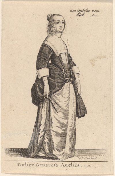 Mulier Generosa Anglica door Wenceslaus Hollar