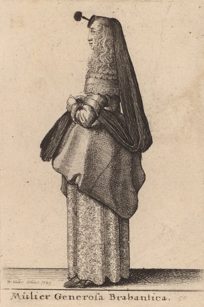 Mulier Generosa Brabantica, 1643 door Wenceslaus Hollar