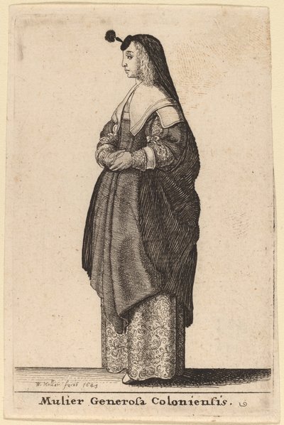 Mulier Generosa Coloniensis door Wenceslaus Hollar