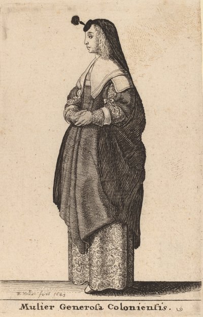 Mulier Generosa Coloniensis, 1643 door Wenceslaus Hollar