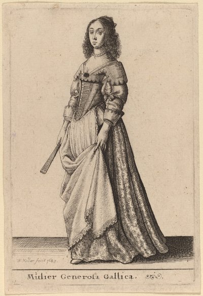 Mulier Generosa Gallica door Wenceslaus Hollar