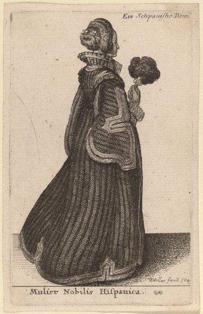 Spaanse Adellijke Vrouw door Wenceslaus Hollar
