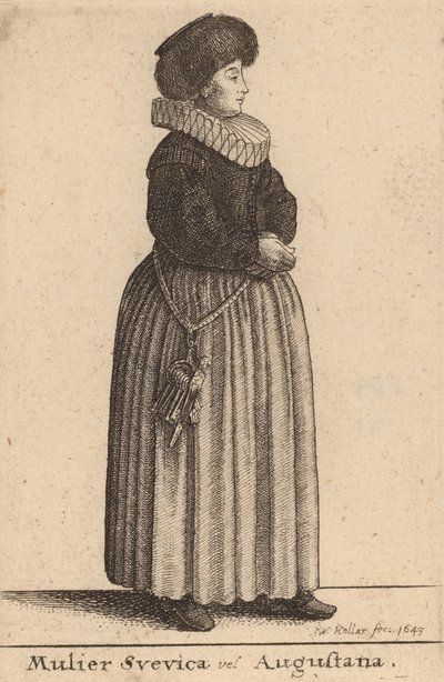 Mulier Svevica vel Augustana, 1643 door Wenceslaus Hollar