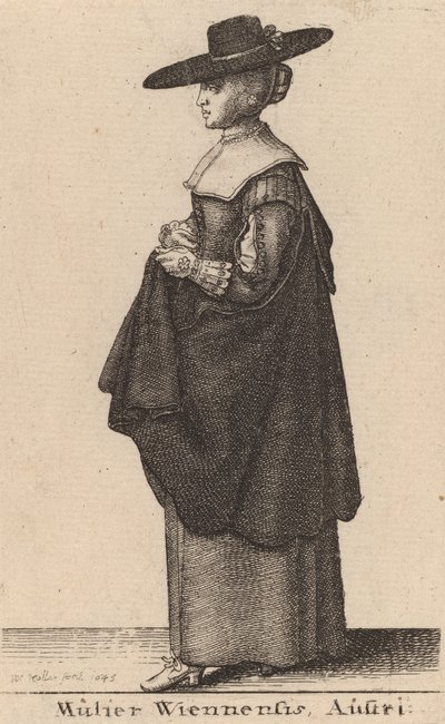 Mulier Wiennensis Austri, 1643 door Wenceslaus Hollar