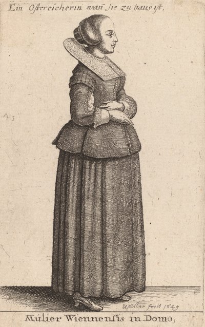 Mulier Wiennensis in Domo door Wenceslaus Hollar