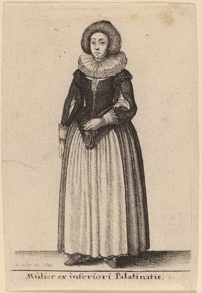 Vrouw uit het Beneden-Palts door Wenceslaus Hollar