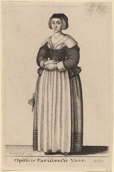 Opificis Parisiensis Vxor door Wenceslaus Hollar