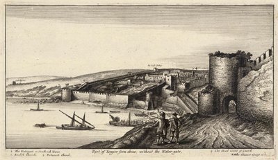 Deel van Tanger van bovenaf. Staat 3 door Wenceslaus Hollar