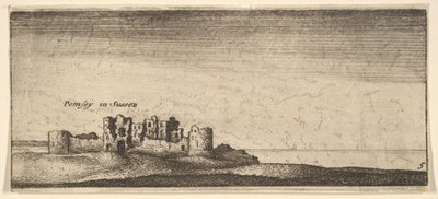 Kasteel van Pevensey, 1652-77 door Wenceslaus Hollar