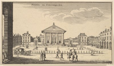 Piazza in Covent Garden, ca. 1647 door Wenceslaus Hollar