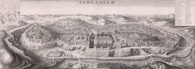 Uitzicht op Jeruzalem, 1660 door Wenceslaus Hollar