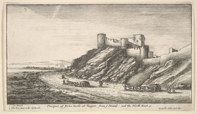 Uitzicht op Yorke Castle in Tanger, vanaf het Strand, en het Noordwesten, 1669-73 door Wenceslaus Hollar