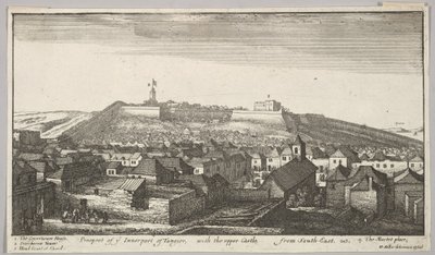 Uitzicht op het binnenste deel van Tanger, met het bovenste kasteel, vanuit het zuidoosten door Wenceslaus Hollar