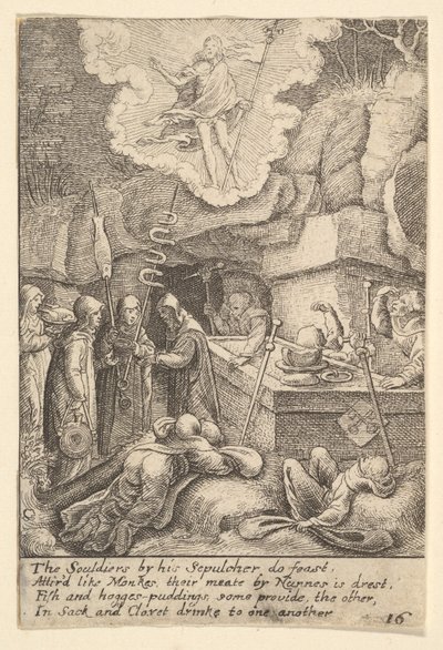 Opstanding, 1625-77 door Wenceslaus Hollar