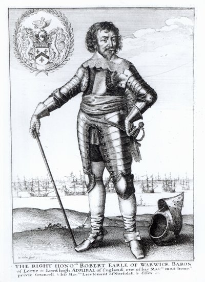 Robert Rich, 2e Graaf van Warwick door Wenceslaus Hollar