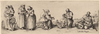 Zes mannen en vrouwen bedelaars door Wenceslaus Hollar