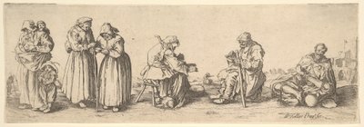 Zes bedelaars, mannen en vrouwen, 1630 door Wenceslaus Hollar