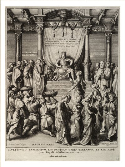 Salomo en de koningin van Sheba door Wenceslaus Hollar