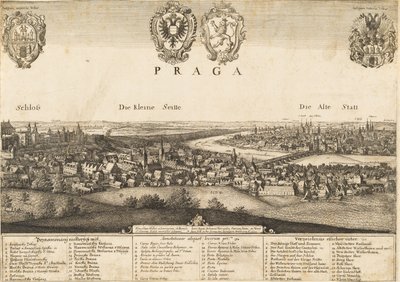 Groot uitzicht op Praag door Wenceslaus Hollar