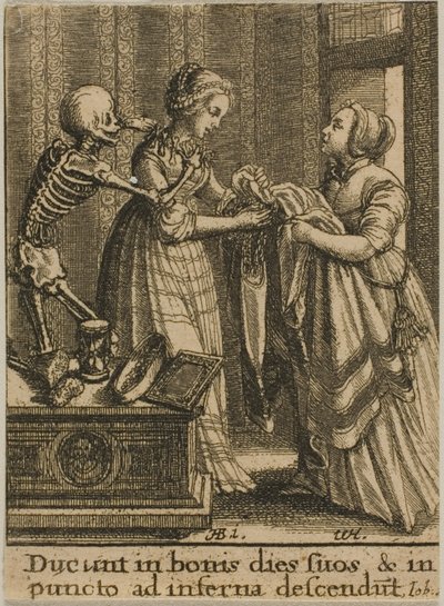 De bruid en de dood door Wenceslaus Hollar