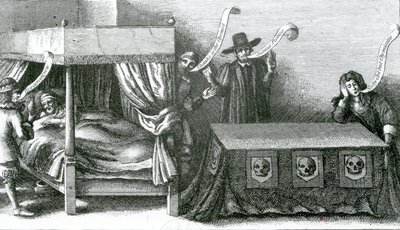 De Dood van Koning Jacobus de Eerste, 1625 door Wenceslaus Hollar
