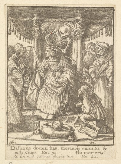 De keizer, uit De dans van de dood, 1651 door Wenceslaus Hollar