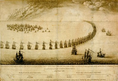 De Engelse Marine vlucht voor de Vly door Wenceslaus Hollar