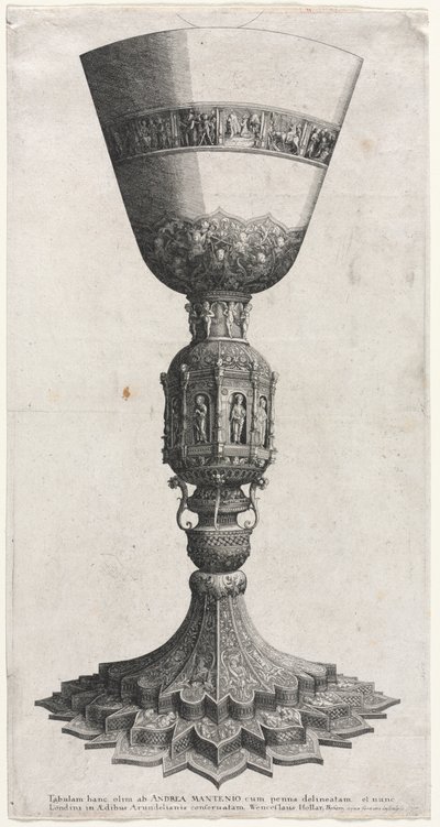 De grote kelk versierd met figuren, 1640 door Wenceslaus Hollar