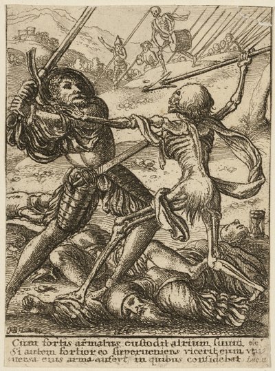 De Ridder en de Dood, uit De Dans van de Dood door Wenceslaus Hollar