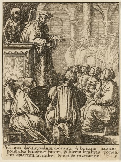 De prediker en de dood door Wenceslaus Hollar
