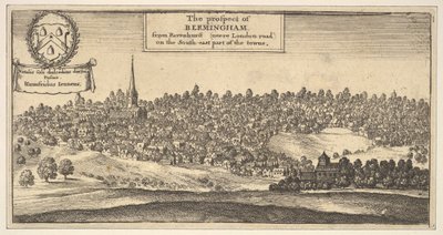 Het uitzicht op Bermingham, vanaf Ravenshurst nabij London-road aan de zuidoostkant door Wenceslaus Hollar