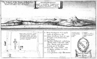 Het Uitzicht op de Stad Glastonbury, laat 17e eeuw door Wenceslaus Hollar